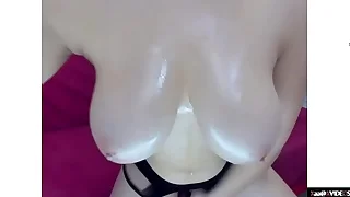 Funny busty Asian China strip and masturbate